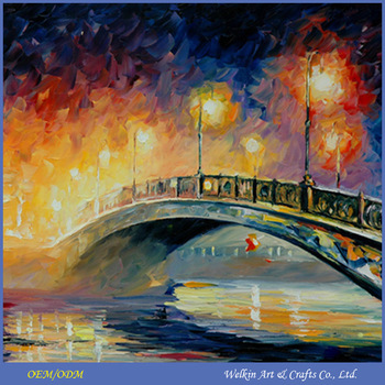 350x350 Beautiful Scenery Venice Oil Paintings Canvas With Led Light - Canvas And Oil Painting