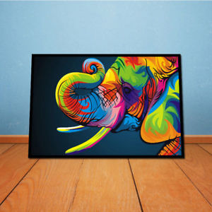 300x300 Animal Colorful Elephant Canvas No Frames Painting Picture Canvas - Canvas Animal Painting