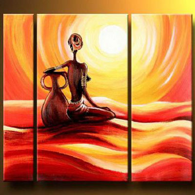 400x400 African Woman With A Pitcher Modern Canvas Art Wall Decor - Canvas Art Painting