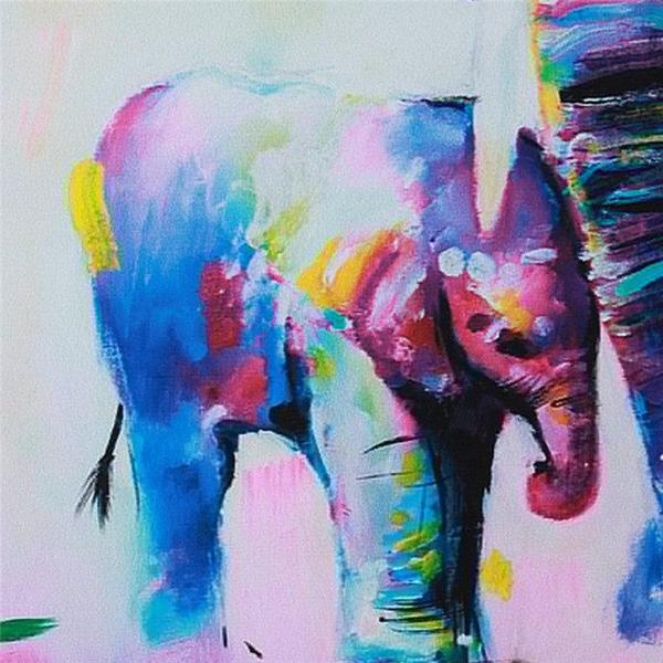 600x600 Elephant Canvas Oil Painting - Canvas Oil Painting