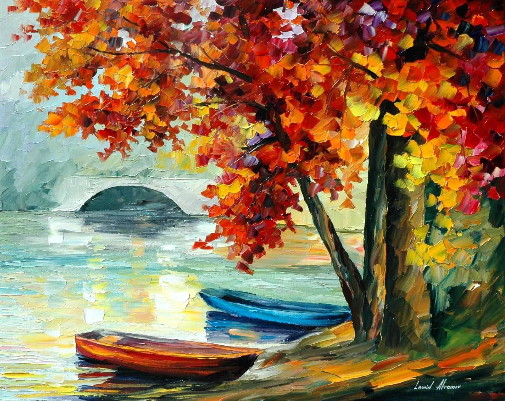1706x1355 Two Boats Palette Knife Oil Painting On Canvas By Leonid Afremov - Canvas Painting