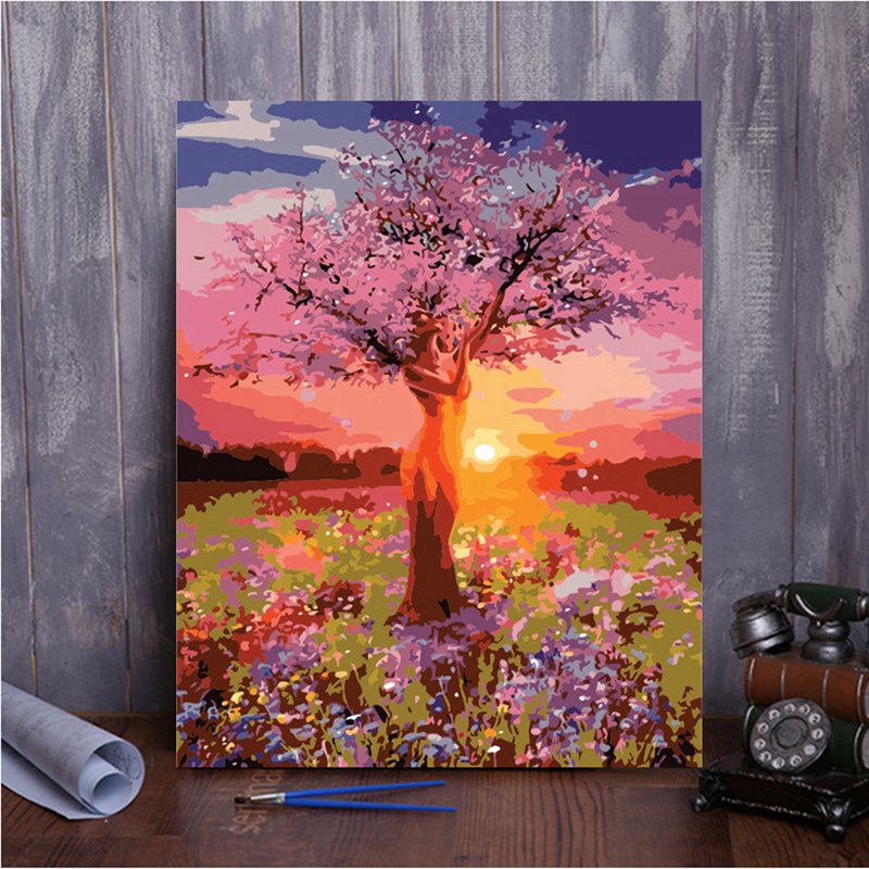 800x800 Diy Oil Painting Animals Scenery Paint By Numbers Canvas Home Wall - Canvas Painting Animals