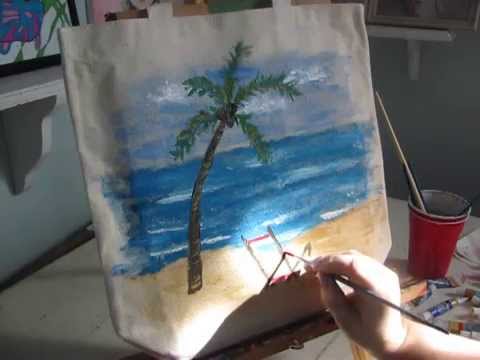 480x360 Beginnercrylic Painting Tutorial Painting Beach Scene - Canvas Painting Beach Scene