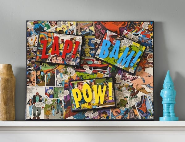 600x463 Comic Book Craft Diy Superhero Canvas - Canvas Painting Book
