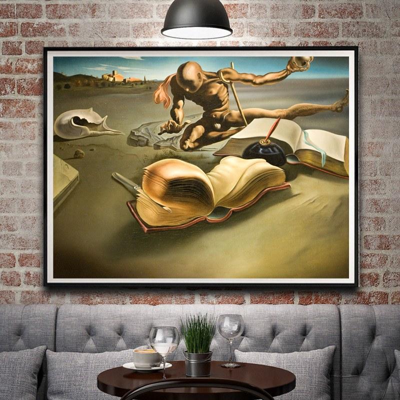 800x800 Life And Death Dali Books Canvas Painting Octotreasure - Canvas Painting Book