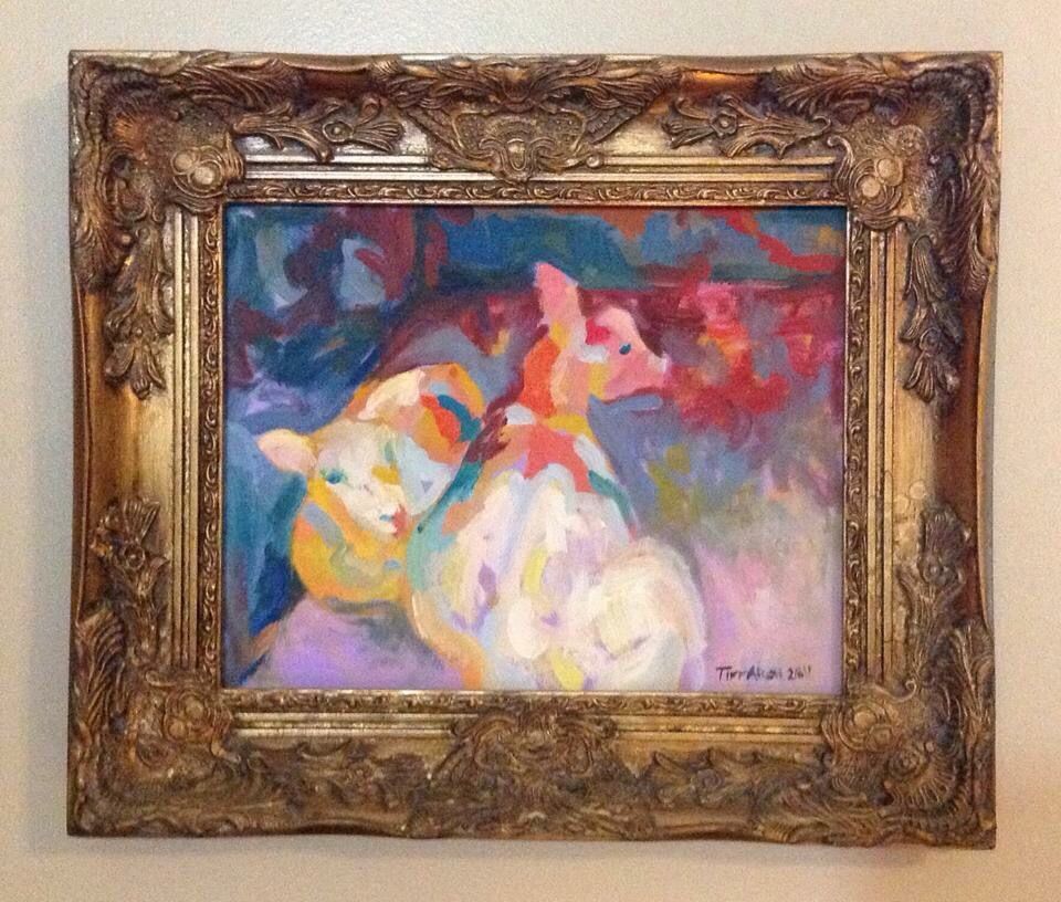 960x816 Original Oil On Canvas Painting By Tiffany Aron. Depicts A Couple - Canvas Painting Book