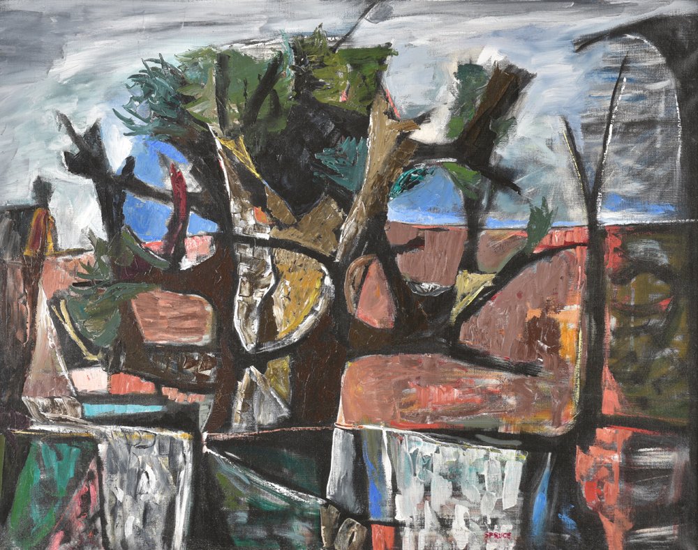 1000x789 Everett Spruce, Broken Tree, 1950, Oil On Canvas - Canvas Painting Corpus Christi