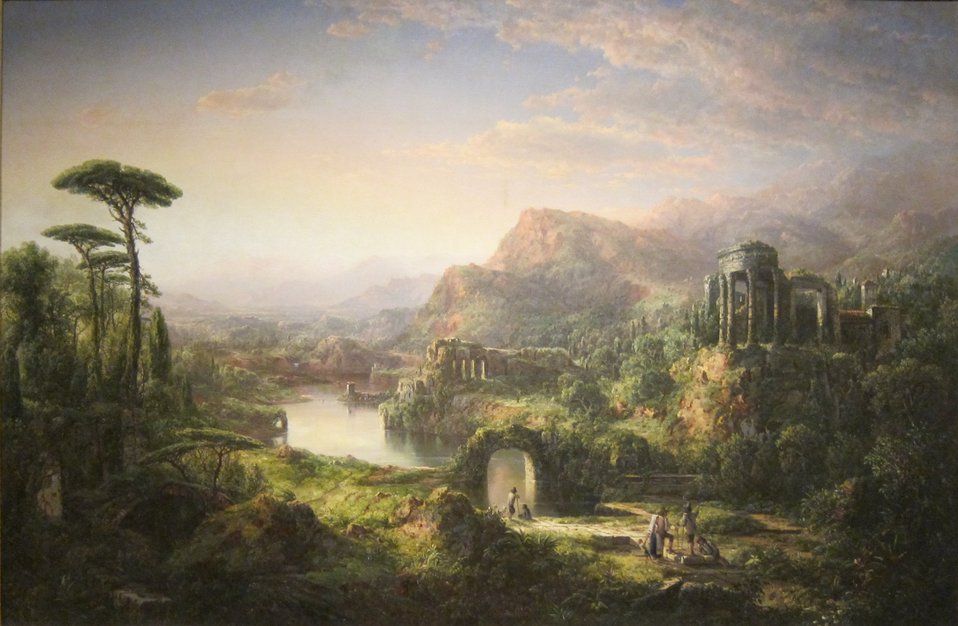 958x626 Public Domain Artwork Dream Of Italy, Oil On Canvas Painting By - Canvas Painting Dayton Ohio