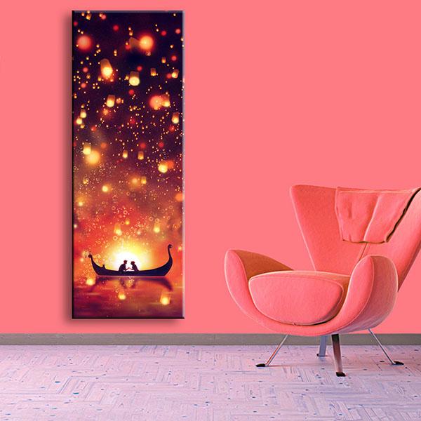 600x600 2018 Modern Wall Art Led Canvas Prints Two People On The Boat Led - Canvas Painting For Bedroom