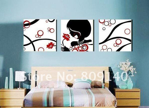595x433 2018 Oil Painting On Canvas Abstract Red White Grey Joy Theme - Canvas Painting For Bedroom