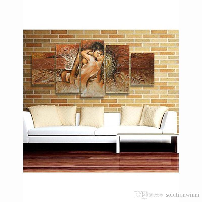 800x800 5 Panel Painting Bedroom Pictures Hand Painted Canvas Oil - Canvas Painting For Bedroom