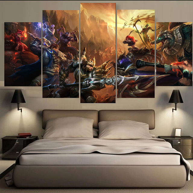 640x640 5 Pieces One Set Game Figure Bedroom Painting Wall Art Home - Canvas Painting For Bedroom