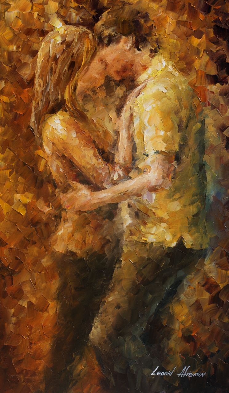 745x1280 Leonid Afremov, Paint, Oil, Impressionism, Abstract, Couple, Love - Canvas Painting For Boyfriend