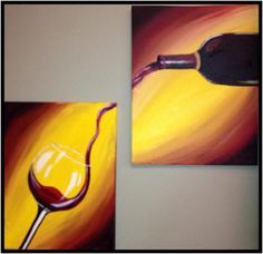 236x228 Unitary Modern Stretched 100% Hand Painted Still Life Wine Glass - Canvas Painting For Dining Room