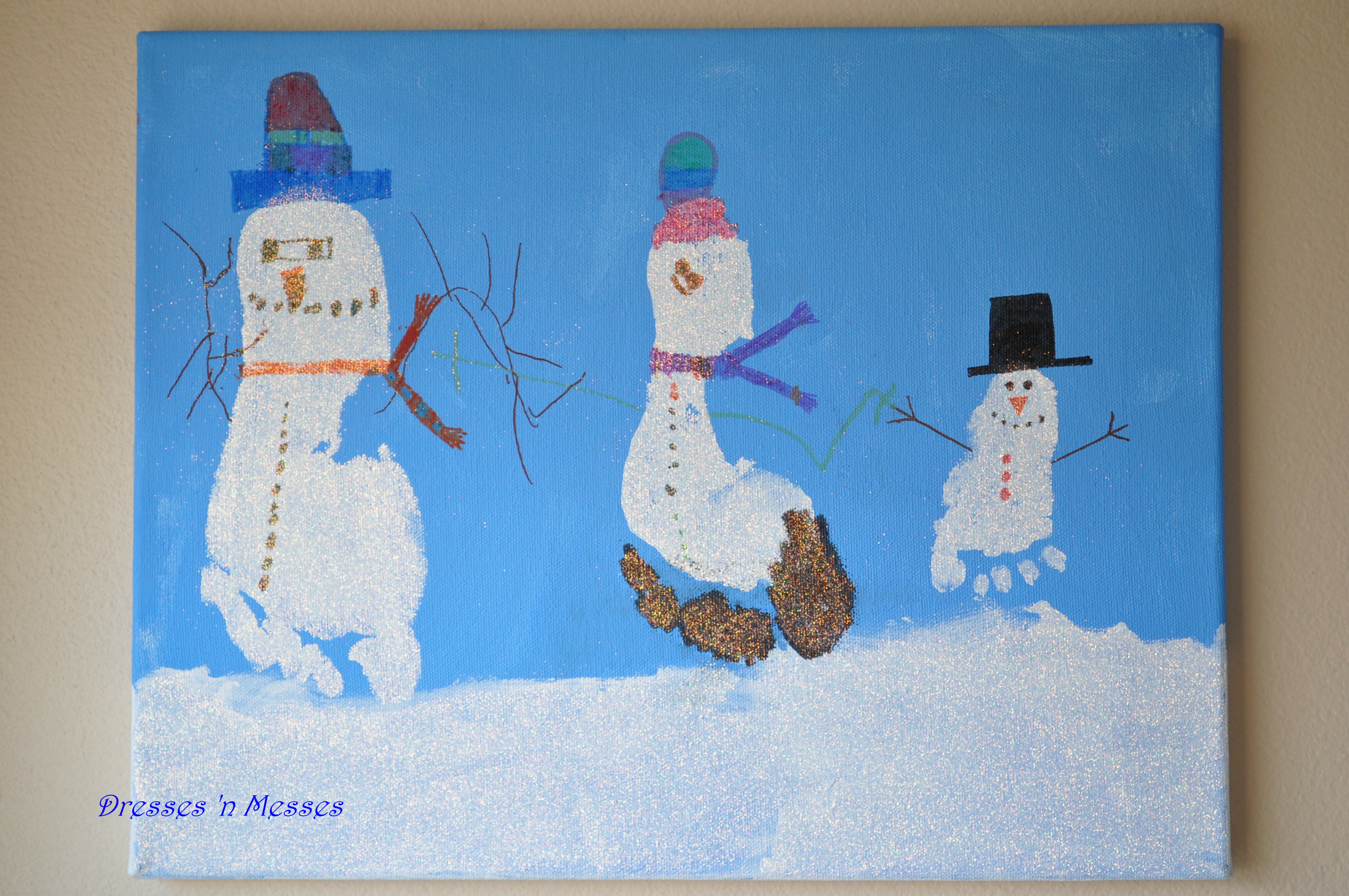 4288x2848 Frosty The Snowman Footprint Craft Dresses - Canvas Painting For Grandma