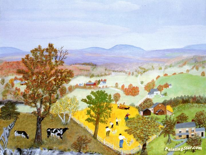 720x542 Harvest Time Artwork By Anna Mary Robertson Grandma Moses Oil - Canvas Painting For Grandma