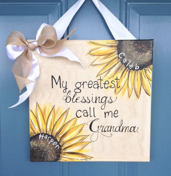 570x587 Sunflower Canvas Painting, Gift For Mom, Gift For Grandma, My - Canvas Painting For Grandma