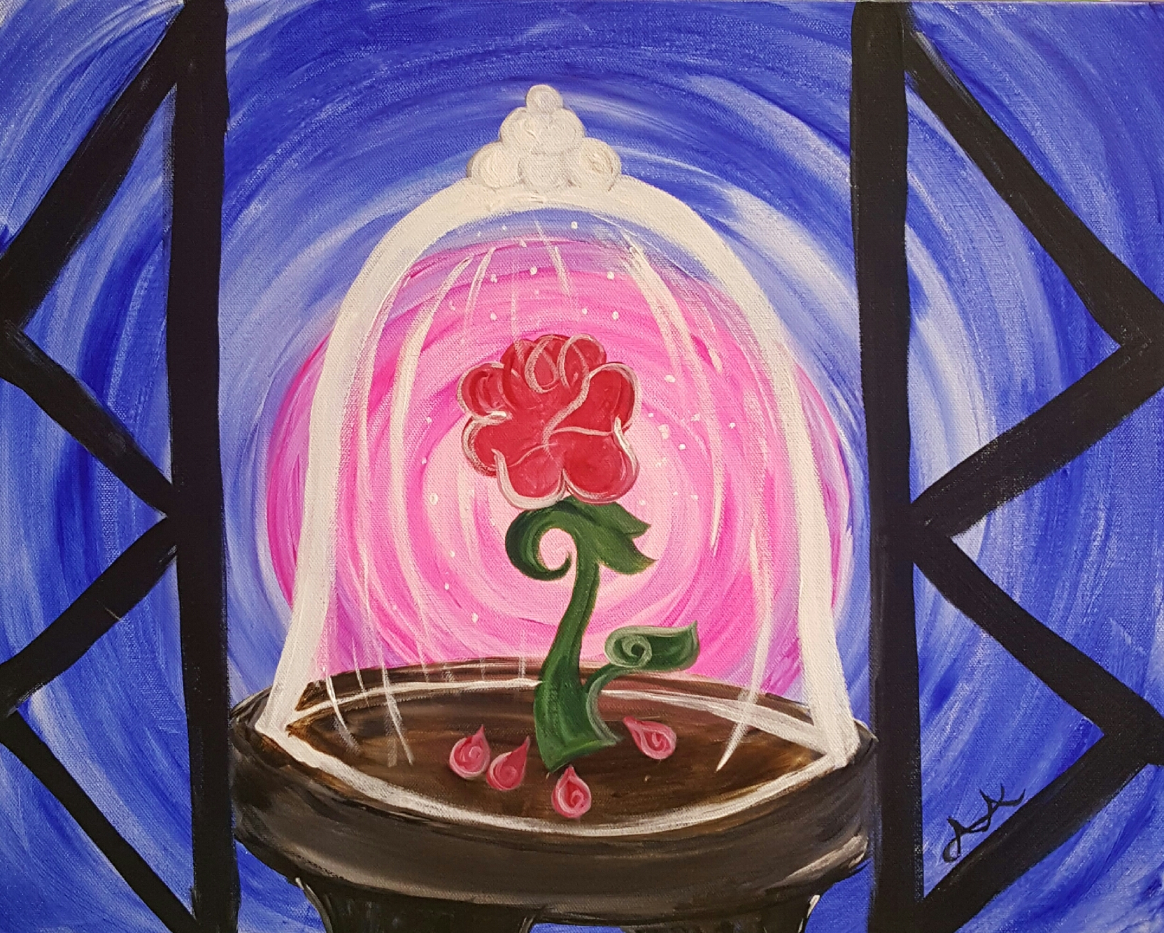 1664x1334 Family Paint Our Enchanted Rose The Chilled Palette - Canvas Painting For Grandma