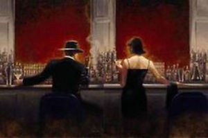 300x199 Hand Painted Modern Wall Pop Art Cigar Bar Men And Women Oil - Canvas Painting For Men