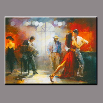 350x350 High Quality Pure Hand Painted Abstract Oil Painting Man And Woman - Canvas Painting For Men