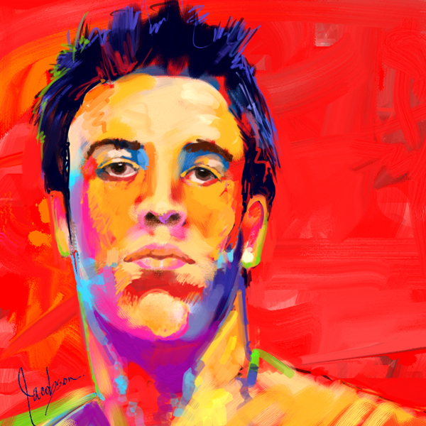 600x600 Painting Portrait Painting By Artist Jackie Jacobson - Canvas Painting For Men