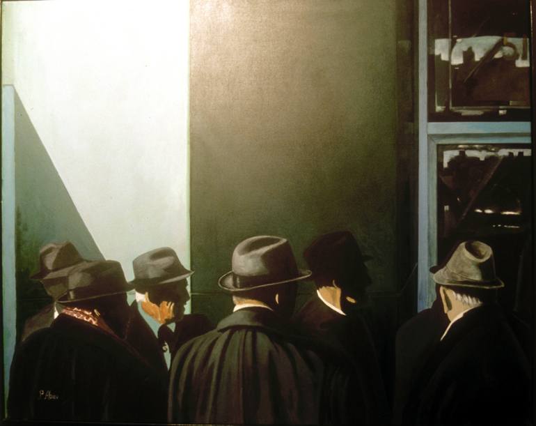 770x611 Saatchi Art Painting Men Hats 2, Acrylic On Canvas, - Canvas Painting For Men