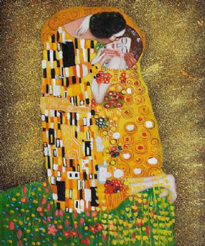 400x479 The Kiss Gustav Klimt Oil Painting Men And Women Canvas Wall Art - Canvas Painting For Men