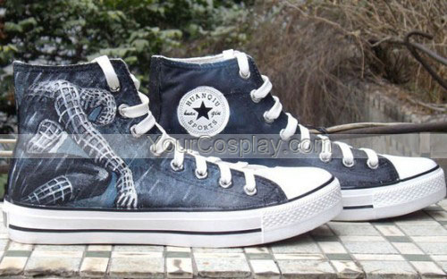 500x312 Canvas Shoes Spiderman Grey Hand Painted Canvas Womenmenkids - Canvas Painting For Men