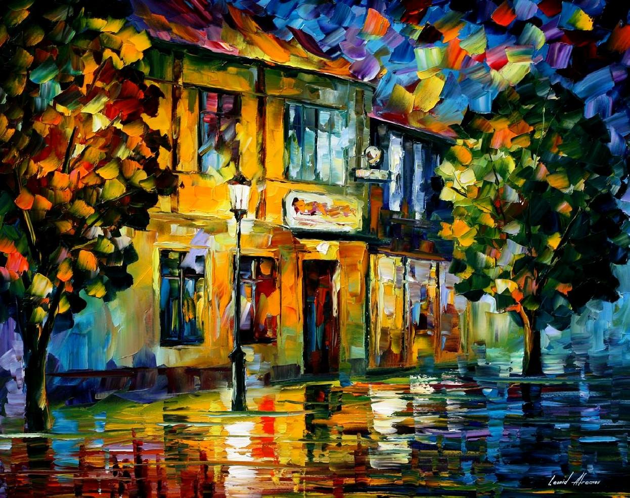 1246x986 Little Square Palette Knife Oil Painting On Canvas By Leonid - Canvas Painting For Office
