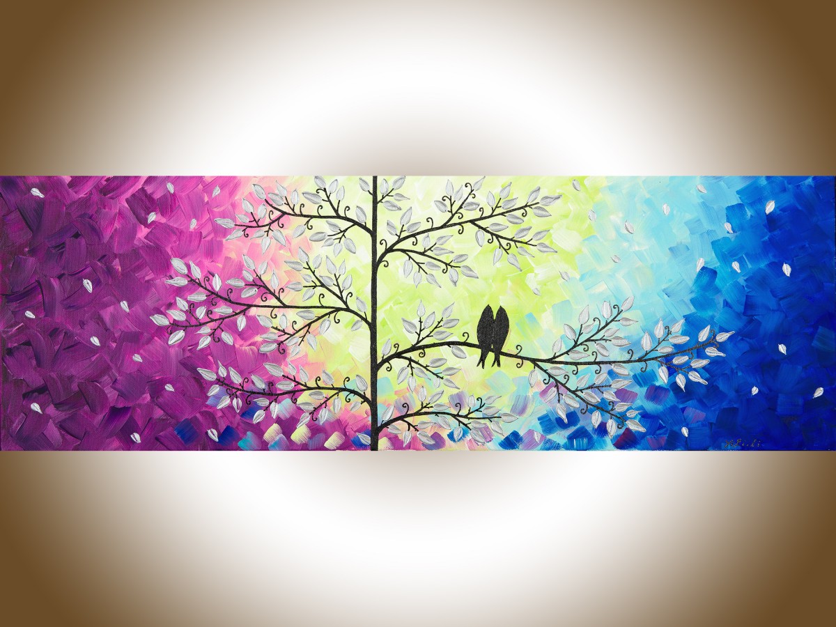 1200x900 Romantic Love By Qiqigallery 36 X 12 Original Modern Abstract - Canvas Painting For Office
