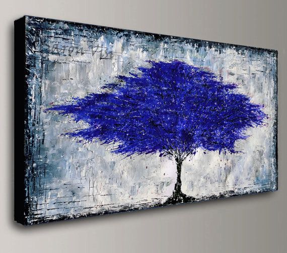 570x503 Abstract Painting Acrylic Multi Colour Trees Art Original Large - Canvas Painting For Office