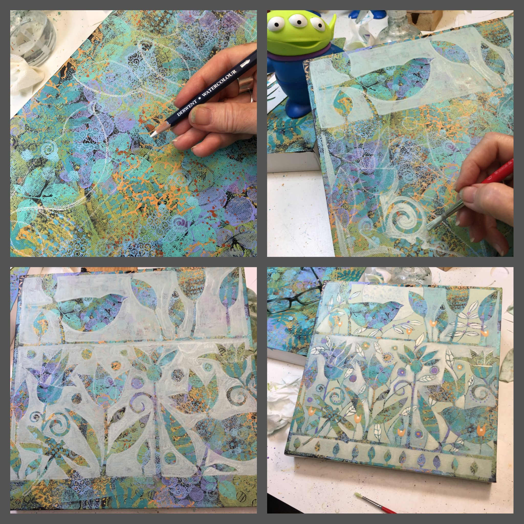 2048x2048 Paint For Canvas Fabric Awesome Painting In Progress Acrylic - Canvas Painting Fort Wayne