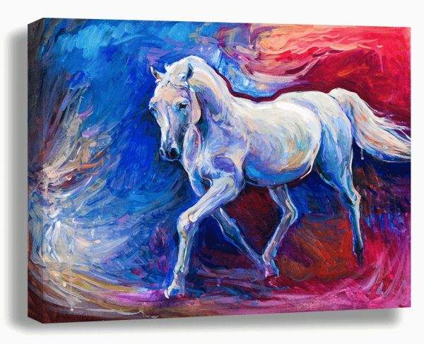 600x486 Art On Canvas Multi Color Horse Painting Home Decor - Canvas Painting Horse