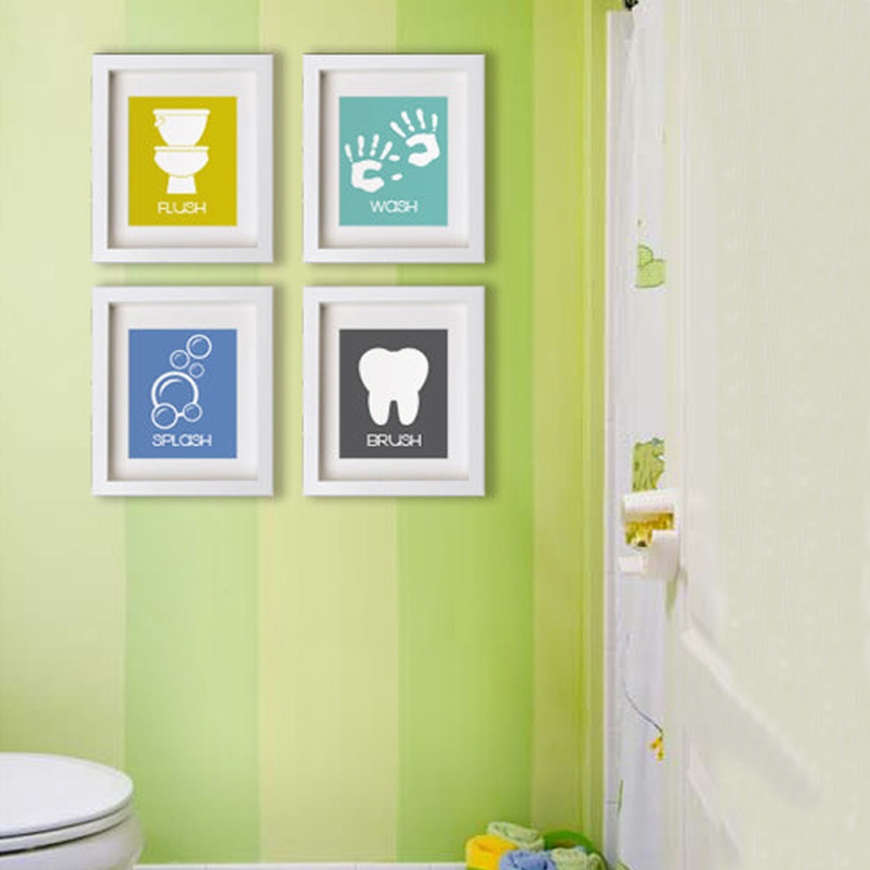 800x800 Modern Art Canvas Art Bathroom Manners Prints Bathroom Art, Kids - Canvas Painting In Bathroom