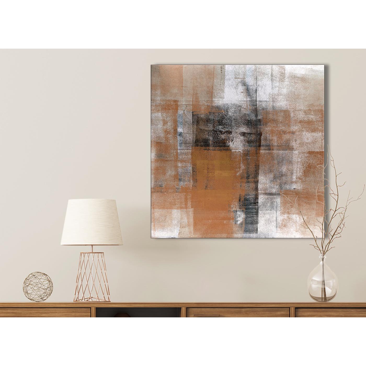 1400x1400 Orange Black White Painting Bathroom Canvas Wall Art Accessories - Canvas Painting In Bathroom