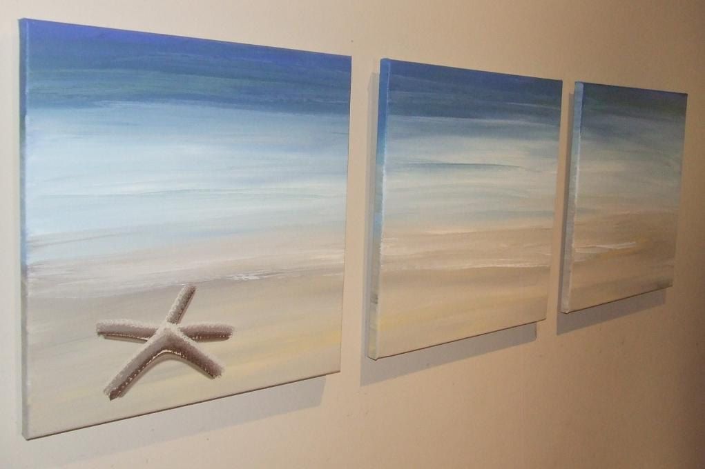 1021x680 Starfish Sandy Beach Painting Would Be Perfect My Idea - Canvas Painting In Bathroom