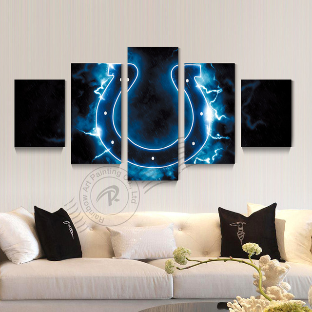 640x640 5 Panel Indianapolis Colt Sport Logo Canvas Poster Painting - Canvas Painting Indianapolis