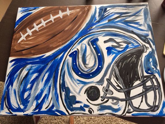 570x428 Sports Painting Football Indianapolis Colts By Heartfeltcanvas - Canvas Painting Indianapolis