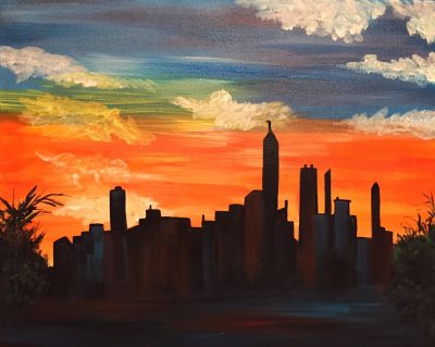 400x319 Canvas Painting Party Indianapolis Skyline Presented By Canvas - Canvas Painting Indianapolis