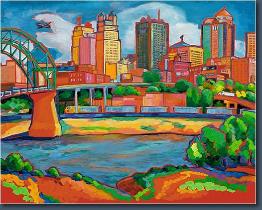 526x422 Kansas City Skyline - Canvas Painting Kansas City