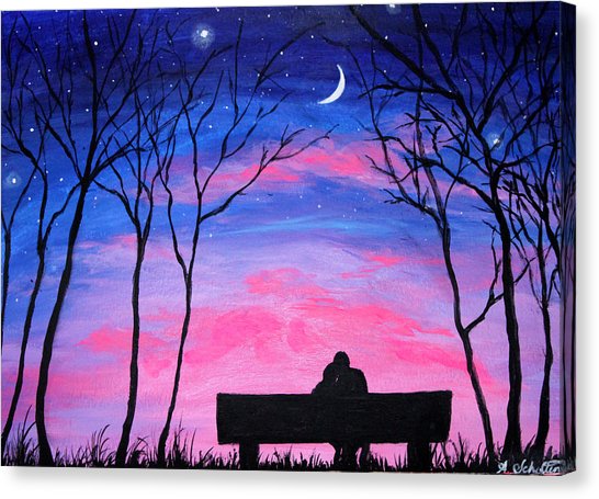 546x455 Love Under The Stars Painting By Amy Scholten - Canvas Painting Love