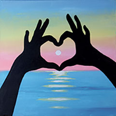 240x240 Social Artworking Sunset Love - Canvas Painting Love