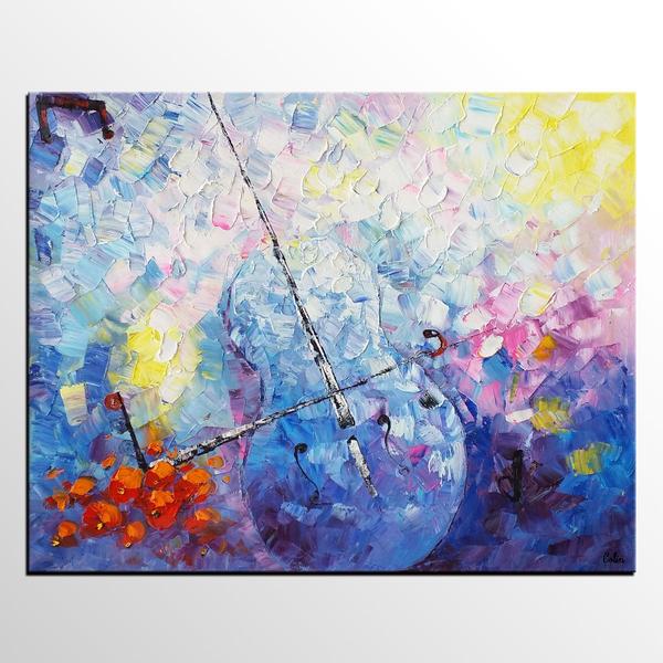 600x600 Abstract Art Painting, Violin Music Oil Painting, Canvas Artwork - Canvas Painting Music
