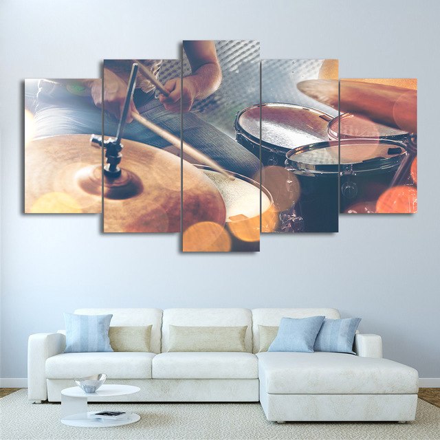 640x640 Hd Printed 5 Piece Canvas Art Classical Guitar Painting Music - Canvas Painting Music