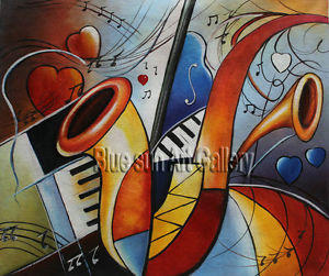 300x251 Modern Abstract Oil Painting Music Dance Canvas Living Room Wall - Canvas Painting Music