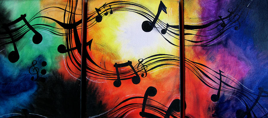 900x396 Musical Note Canvas Painting By Sarah Stonehouse - Canvas Painting Music