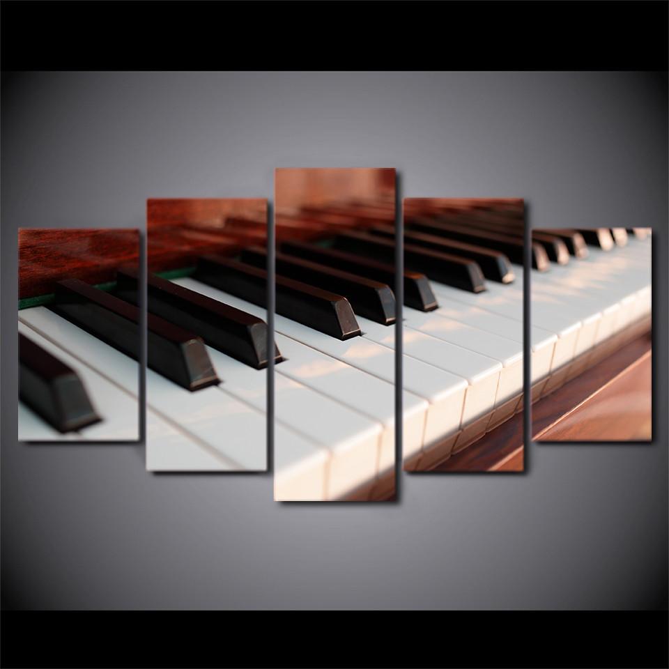 960x960 5 Piece Canvas Art Piano Keys Music Canvas Painting Home Decor - Canvas Painting Music