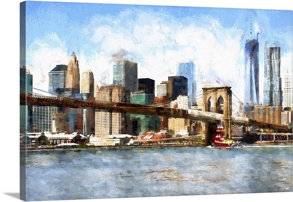 1000x690 View Of Midtown Manhattan, Nyc Painting Series Wall Art, Canvas - Canvas Painting Nyc