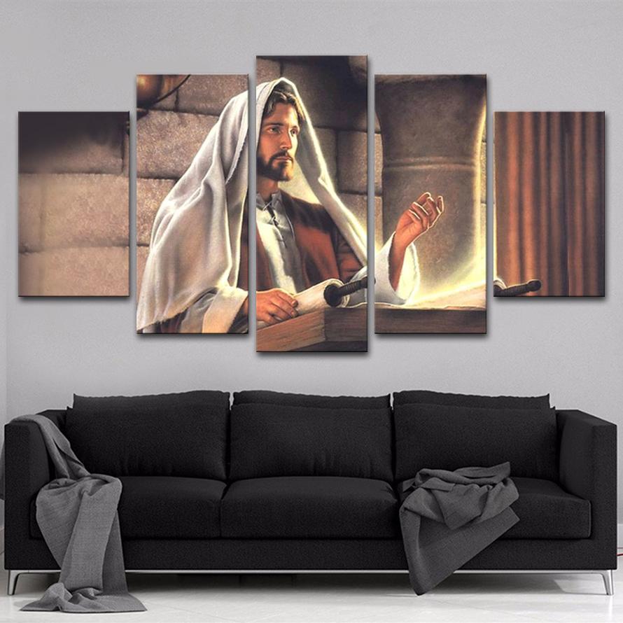 890x890 Jes Jesus Teach Canvas Painting Wozoro - Canvas Painting Of Jesus
