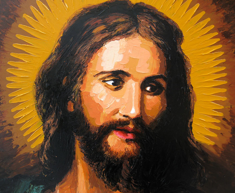 900x738 Original Painting,jesus Christ Painting,custom Portrait,impasto - Canvas Painting Of Jesus